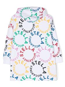 Stella McCartney Kids Hoodie-jurk met logo - Wit