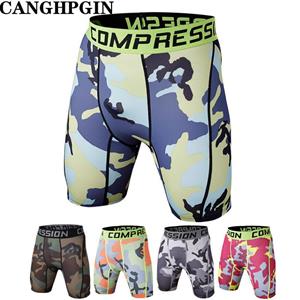 CANGHPGIN Men's Tight Training Sports Fitness Shorts Wicking Running Camouflage Shorts Leggings Size S-XXXL