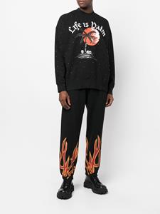 Palm Angels Sweater verfraaid met kristallen - Zwart