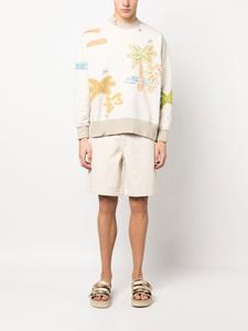 Palm Angels Sweater met palmprint - Beige