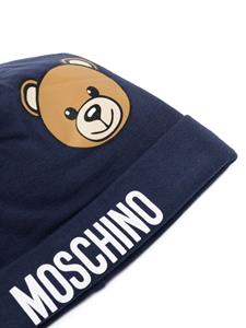 Moschino Kids Muts met logoprint - Blauw