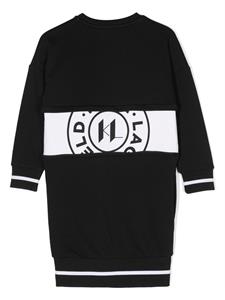 Karl Lagerfeld Kids Sweaterjurk met logoprint - Zwart