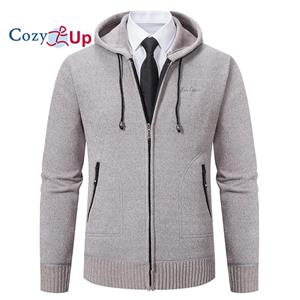 Cozy  Up Cozy Up Men's Casual Hooded Cardigan Sweaters Slim Fit Thick Knitted Full Zip Sweater Winter Fall Jackets Coats with Pockets