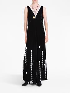 Proenza Schouler embroidered A-line velvet dress - Zwart