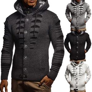 GSmart Men Winter New Warm Sweater Outdoor Travel Hooded Knitted Cardigan Jacket