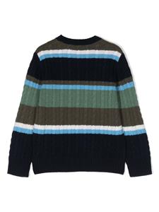 Il Gufo stripe-pattern virgin wool jumper - Blauw
