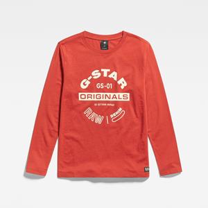 G-Star RAW Kids Long Sleeve T-Shirt Originals Graphic - Rood - jongens