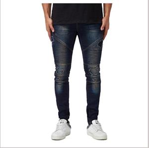 BUYY MALL Pleated Ripped Men's Jeans
