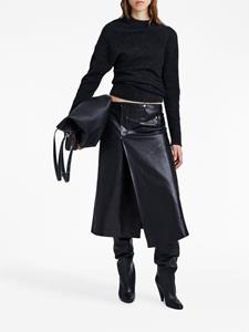 Proenza Schouler asymmetric A-line leather skirt - Zwart