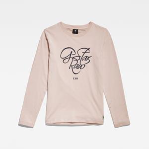 G-Star RAW Kids Long Sleeve T-Shirt Signature - Roze - meisjes