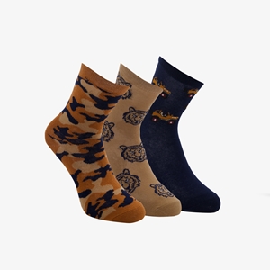 Scapino 3 paar middellange kinder sokken met stoere print