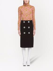 Prada Midi-rok met knoopdetail - Zwart