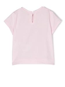 Monnalisa T-shirt met bloemenpatch - Roze