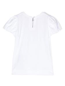 Monnalisa T-shirt met stras print - Wit