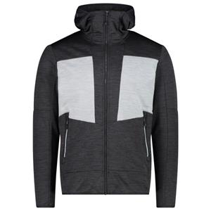 CMP  Jacket Fix Hood Melange Grid Tech - Fleecevest, grijs/zwart