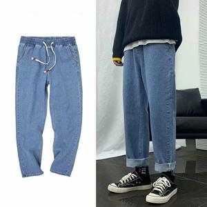 Perfect Y Men Bottoms Summer Spring Clothes Straight Nine-point Jeans Men's Loose Tight Tethered Trousers Male Students Trend All-match Wide-leg bOTTOMS