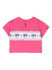 Chiara Ferragni Kids T-shirt met logostreep - Roze