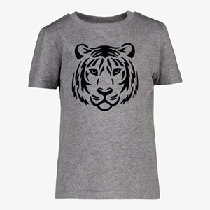 Unsigned kinder T-shirt grijs met tijgerkop