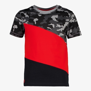 Unsigned jongens T-shirt zwart/rood
