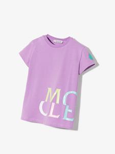 Moncler Enfant T-shirt met logoprint - Paars