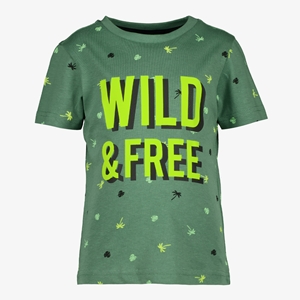 Unsigned jongens T-shirt met groene tekstopdruk