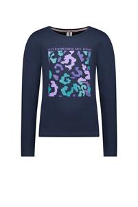 B.Nosy Meisjes shirt luipaard print - Navy blauw