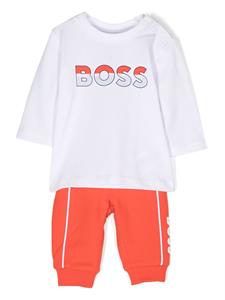 BOSS Kidswear Trainingspak met logoprint - Rood