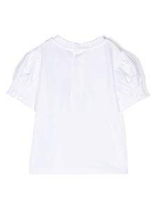Moschino Kids T-shirt met pofmouwen - Wit