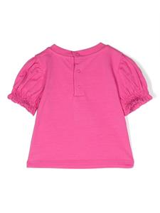 Moschino Kids T-shirt met pofmouwen - Roze