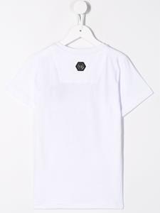Philipp Plein Junior T-shirt met doodskop - Wit