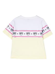 Chiara Ferragni Kids T-shirt met logostreep - Geel