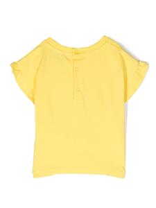 Moschino Kids T-shirt met pailletten - Geel