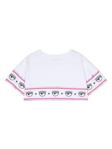Chiara Ferragni Kids T-shirt met logostreep - Wit