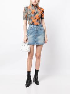 Off-White high-waisted mini denim skirt - Blauw