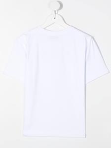 Moschino Kids T-shirt met logo van stras - Wit