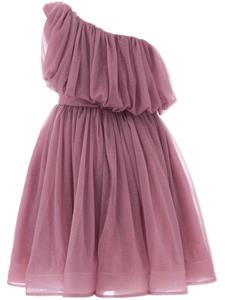 Tulleen Off-shoulder jurk - Roze