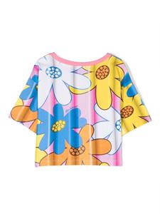 Moschino Kids T-shirt met bloemenprint - Wit