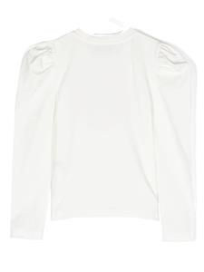 Moschino Kids Top met ruche mouwen - Wit