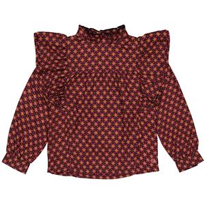 Quapi Meisjes blouse - Alexia - AOP retro lime groen