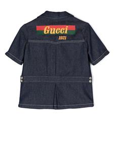 Gucci Kids Spijkershirt met logopatch - Blauw