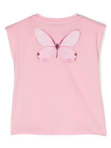 Miss Blumarine T-shirt met vlinderprint - Roze