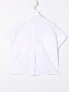 Brunello Cucinelli Kids Shirt met mesh vlakken - Wit