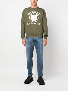 Diesel Sweater met logoprint - Groen