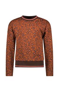 B.Nosy Meisjes sweater bruin - Bodine - Panter beyond AOP