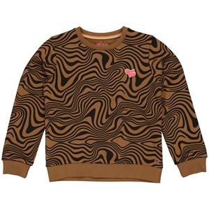 Quapi Meisjes sweater - Amara - AOP swirl zwart