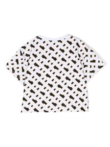 BOSS Kidswear T-shirt met monogramprint - Wit