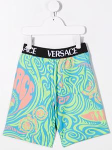 Versace Kids Shorts met logoband - Blauw