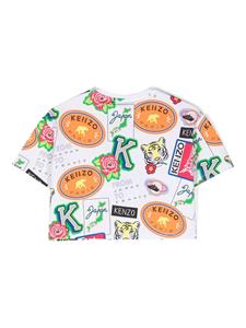 Kenzo Kids T-shirt met grafische print - Wit