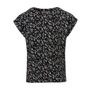 Looxs Revolution Loose-fit top zwart daisy flower print voor meisjes in de kleur