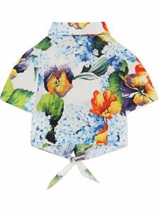 Dolce & Gabbana Kids Shirt met bloemenprint - Blauw